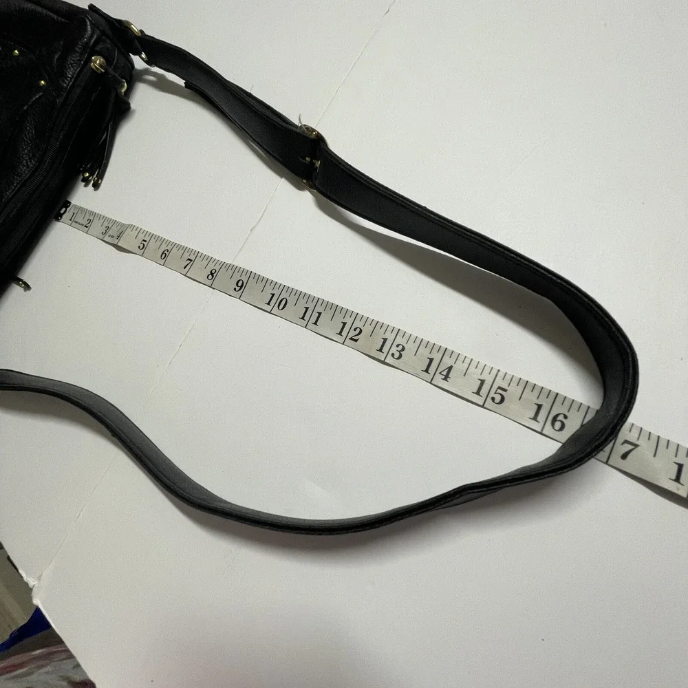 Stone &‎ Co Leather Crossbody Purse Bag Black Soft Adjustable Strap 11x7x3